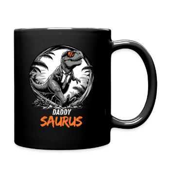 Père Papa Saurus Fête des Pères Anniversaire T-Rex Cool - Mug uni - noir - Droite