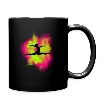 Buntes Turnen Gymnastics Motiv für die Turnerin - Tasse einfarbig - Schwarz - Rechts