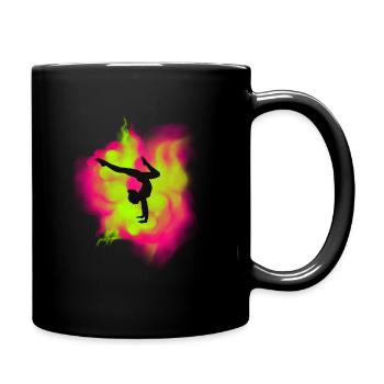 Buntes Turnen Gymnastics Motiv für die Turnerin - Tasse einfarbig - Schwarz - Rechts