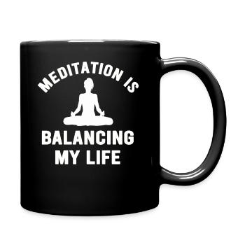 La méditation équilibre ma vie - Mug uni - noir - Droite
