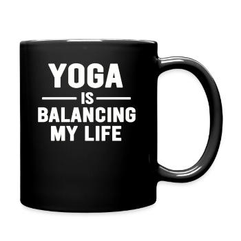 Le yoga équilibre ma vie - Mug uni - noir - Droite