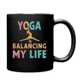 Le yoga équilibre ma vie - Mug uni - noir - Droite