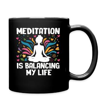 La méditation équilibre ma vie - Mug uni - noir - Droite