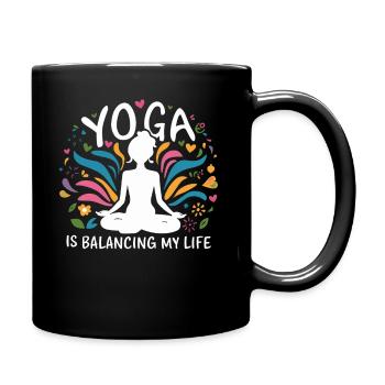 Le yoga équilibre ma vie - Mug uni - noir - Droite