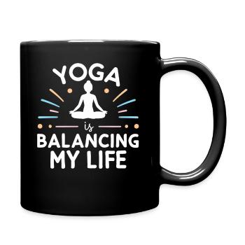Le yoga équilibre ma vie - Mug uni - noir - Droite