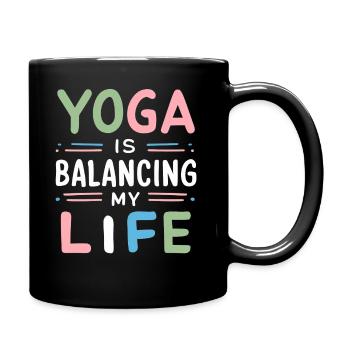 Le yoga équilibre ma vie - Mug uni - noir - Droite