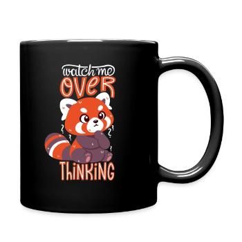 Trop penser au panda roux - Mug uni - noir - Droite
