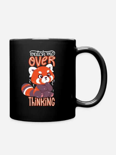 Trop penser au panda roux - Mug uni - noir