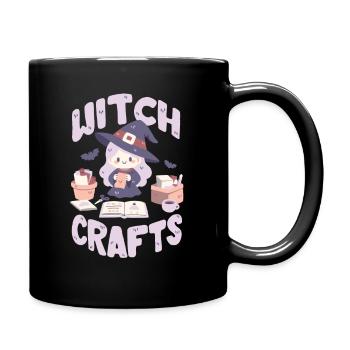 Hexerei ist, wenn die Hexe bastelt - Tasse einfarbig - Schwarz - Rechts