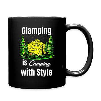 Glamping Is Camping With Style Glamper Hiker - Full Colour Mug - black - Right