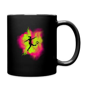 Coloré Femme Joueur De Football Fille Et Femmes Motif De Football - Mug uni - noir - Droite