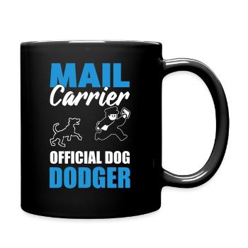 Lustiger Briefträger und Hund Postarbeiter - Tasse einfarbig - Schwarz - Rechts