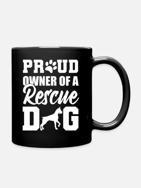 Proud Owner Of A Rescue Dog Tierpfleger - Tasse einfarbig - Schwarz