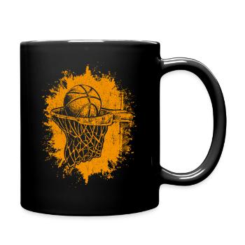 Dunking Basketball Spieler Korbleger Basketballeri - Tasse einfarbig - Schwarz - Rechts