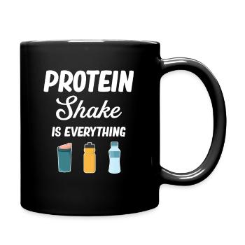 Protein-shake Ist Alles, Cardio-training, - Tasse einfarbig - Schwarz - Rechts