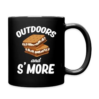 Plein air et S’more Glamping Roulotte Randonnée pédestre - Mug uni - noir - Droite