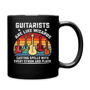 Guitarists Are Like Wizards, Casting Spells With E - Full Colour Mug - black - Right