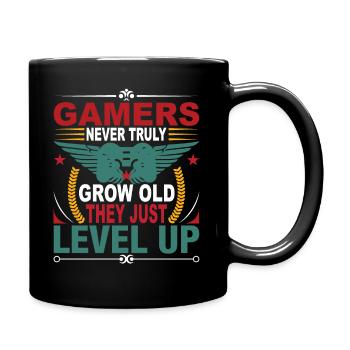 Gamer werden nie wirklich alt, sie steigen einfach auf. - Tasse einfarbig - Schwarz - Rechts