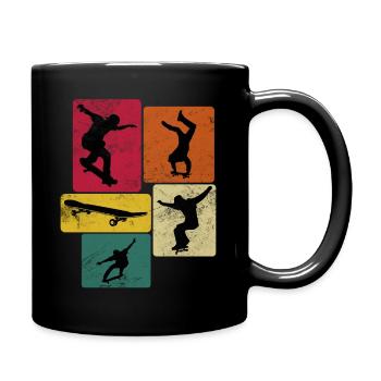 Skate Retro Vintage Skater Skatebord Skatebording - Tasse einfarbig - Schwarz - Rechts