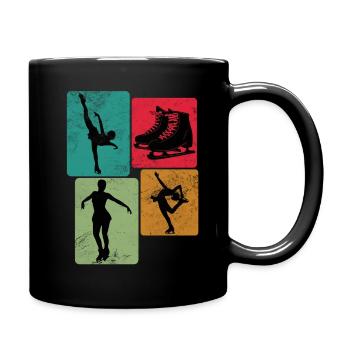Eiskunstlauf Schlittschuhlauf Eis Figuren Tanz - Tasse einfarbig - Schwarz - Rechts