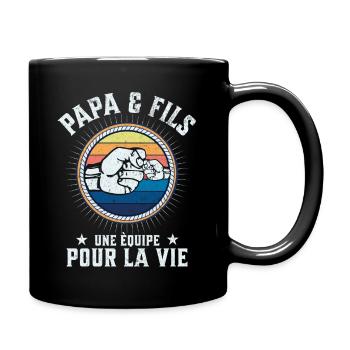 Father and Son A Team for Life Funny Gift - Full Colour Mug - black - Right