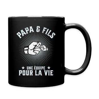 Father and Son A Team for Life Funny Gift - Full Colour Mug - black - Right