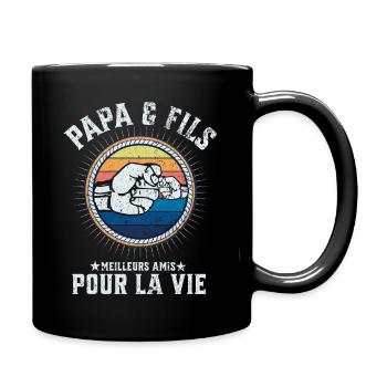Father and Son A Team for Life Funny Gift - Full Colour Mug - black - Right