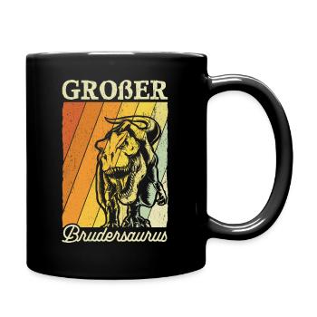 Großer Bruder Geschenk Brudersaurus T Rex Dino Bru - Tasse einfarbig - Schwarz - Rechts