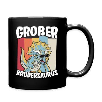 Großer Bruder Geschenk Brudersaurus T Rex Dino Bru - Tasse einfarbig - Schwarz - Rechts