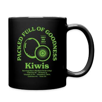 Kiwi Ernährung - Tasse einfarbig - Schwarz - Rechts