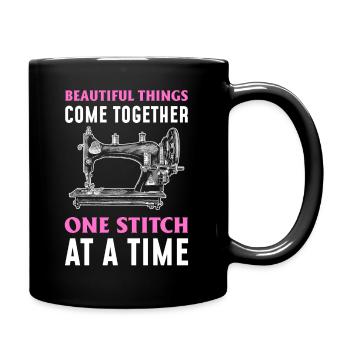 Nähmaschinenliebhaber Schneider - Tasse einfarbig - Schwarz - Rechts