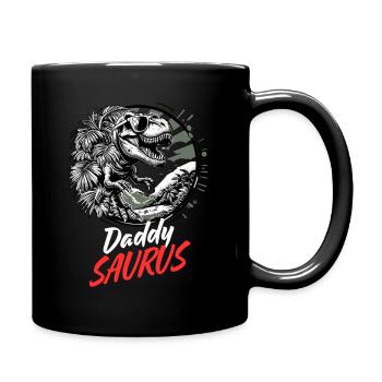 Papa Papa Saurus Papa Fête des Pères Dinosaure Fun - Mug uni - noir - Droite