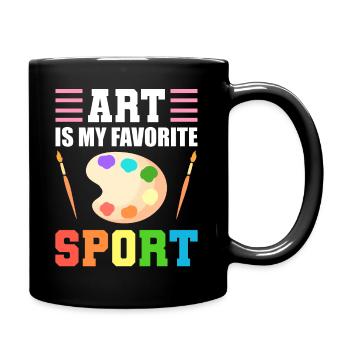 Art Is My Favorite Sport Kunstlehrer - Tasse einfarbig - Schwarz - Rechts
