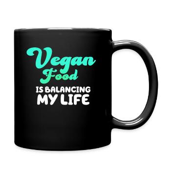 Vegan Food Is Balancing My Life - Full Colour Mug - black - Right