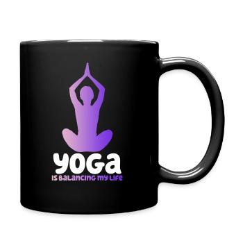 Le yoga équilibre ma vie - Mug uni - noir - Droite