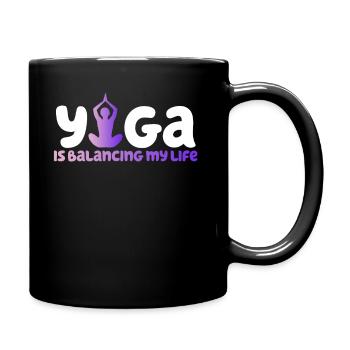 Le yoga équilibre ma vie - Mug uni - noir - Droite
