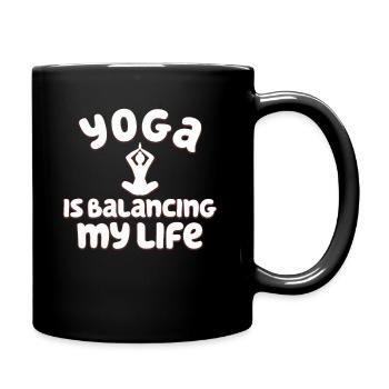 Le yoga équilibre ma vie - Mug uni - noir - Droite