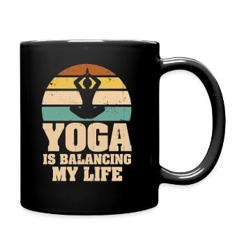 Le yoga équilibre ma vie - Mug uni - noir - Droite