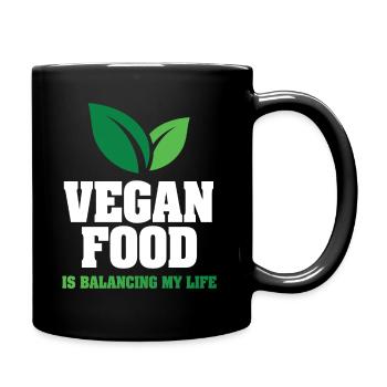 Vegan Food Is Balancing My Life - Full Colour Mug - black - Right