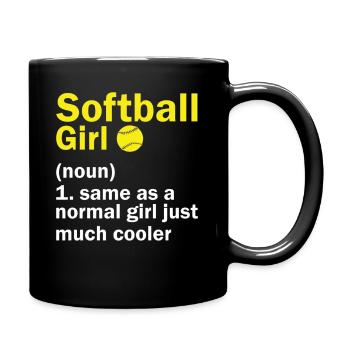 Softball Fille Définition Drôle Sassy Sports - Mug uni - noir - Droite