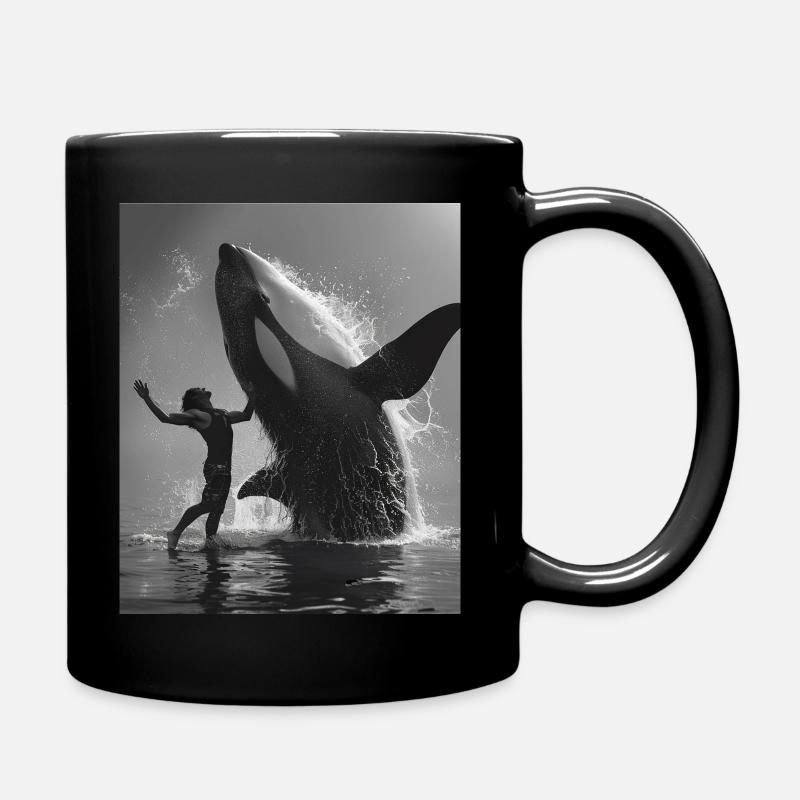 Tanz mit dem Orca - Tasse einfarbig - Schwarz