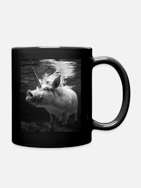 Lucky Unicorn - Full Colour Mug - black
