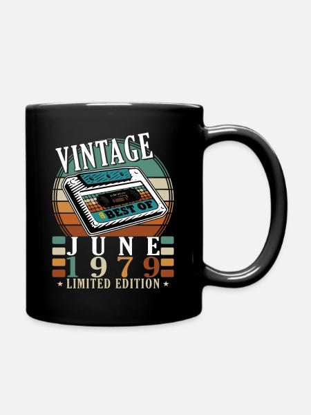 June 1979 Vintage Vintage Birthday Gift - Full Colour Mug - black