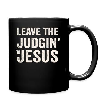 Laissez le jugement à Jésus - Mug uni - noir - Droite