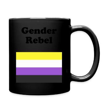 Nicht-binäre Flagge Geschlecht Rebell - Tasse einfarbig - Schwarz - Rechts