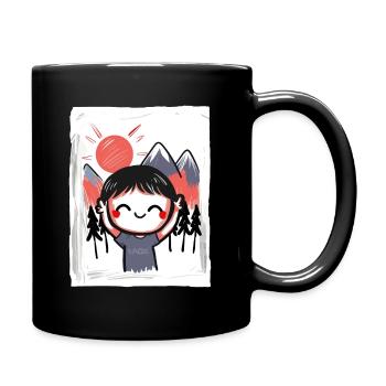 Enfant drôle et heureux dans la nature - Mug uni - noir - Droite