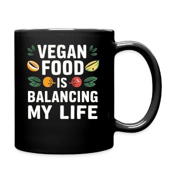 Vegan Food Is Balancing My Life - Full Colour Mug - black - Right