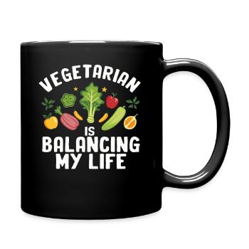 Végétarien Équilibrer ma vie - Mug uni - noir - Droite