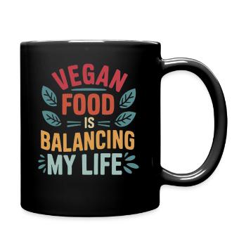Vegan Food Is Balancing My Life - Full Colour Mug - black - Right