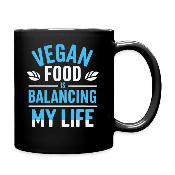 Vegan Food Is Balancing My Life - Full Colour Mug - black - Right